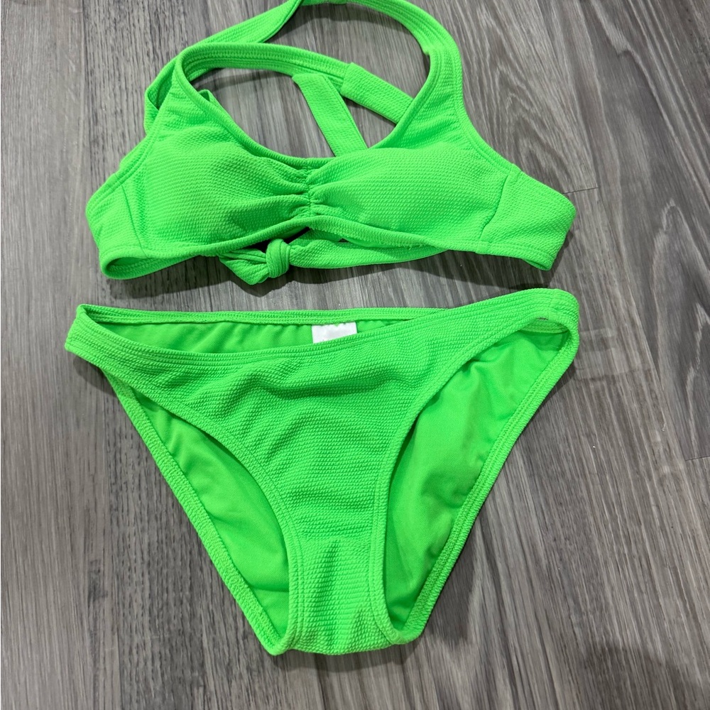 Xhiliration Green Bikini Set